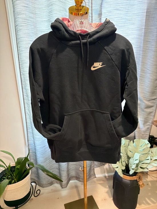 Nike Sweaters - Nike Black Pullover Hoodie with White Swoosh